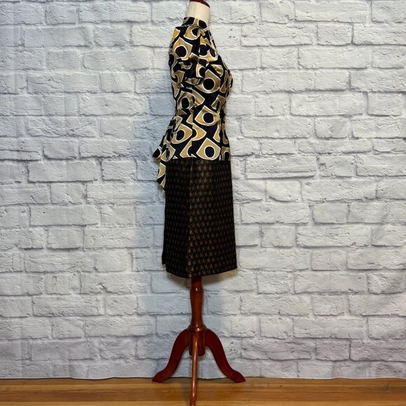 Diane Von Furstenberg Silk Black & Gold Wrap Blouse - Picture 8 of 10